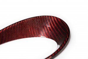  FIAT 500 Driving Lights Frames - Carbon Fiber - NA Model - Red Candy